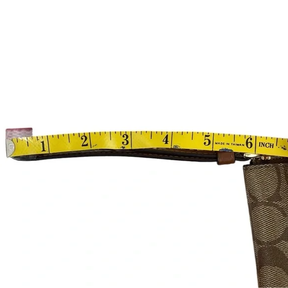 Coach EUC Rainbow Radial Print Khaki and Tan Pride Small Corner Zip Wristlet - Picture 17 of 17